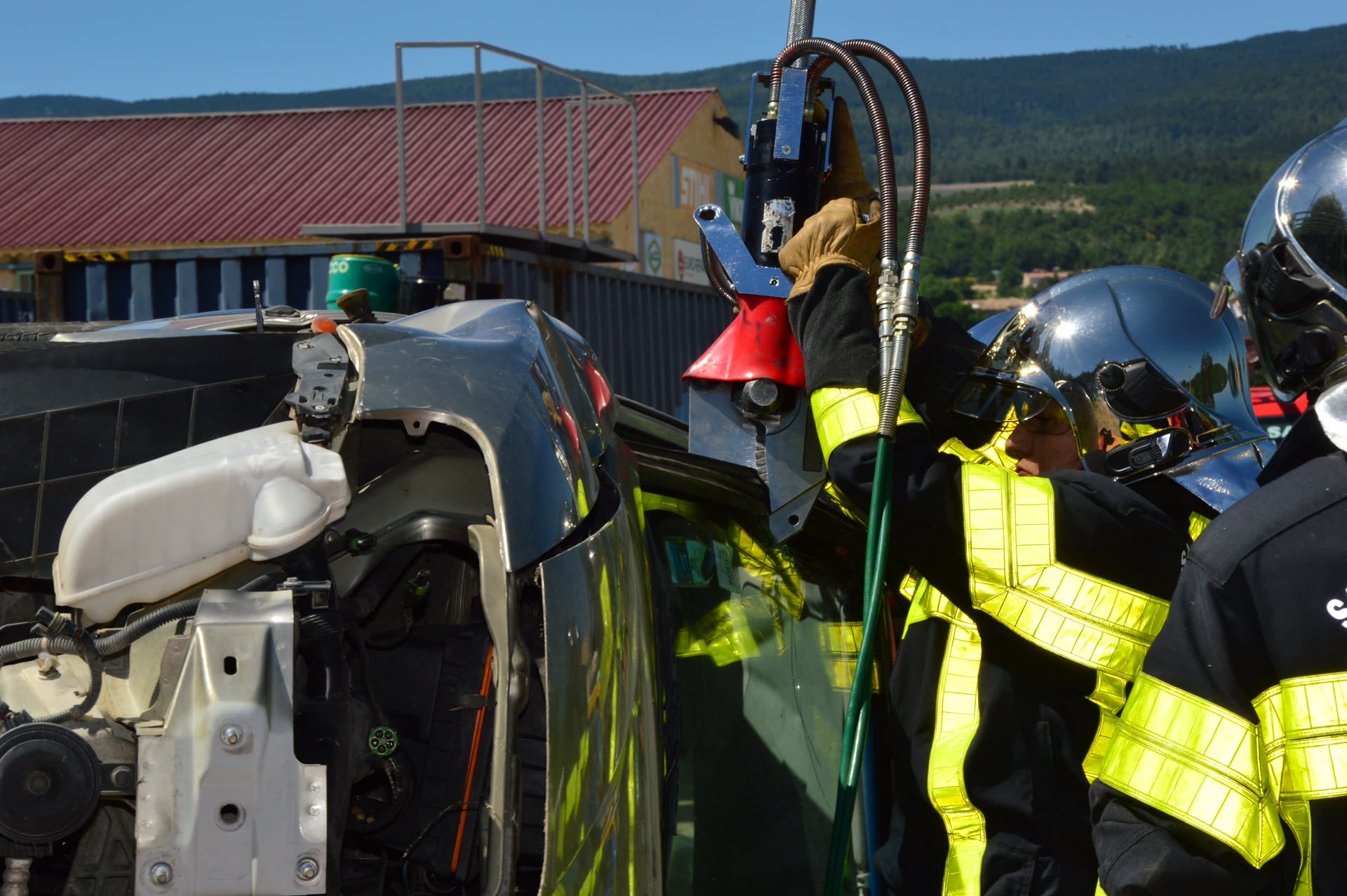 Technical rescue and extrication training in progress